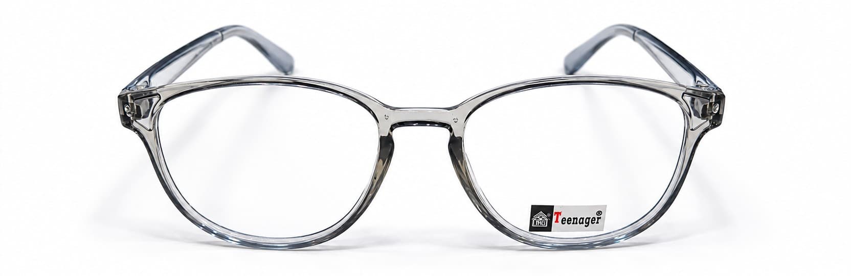 Teenager — Transparent Grey round eyeglasses