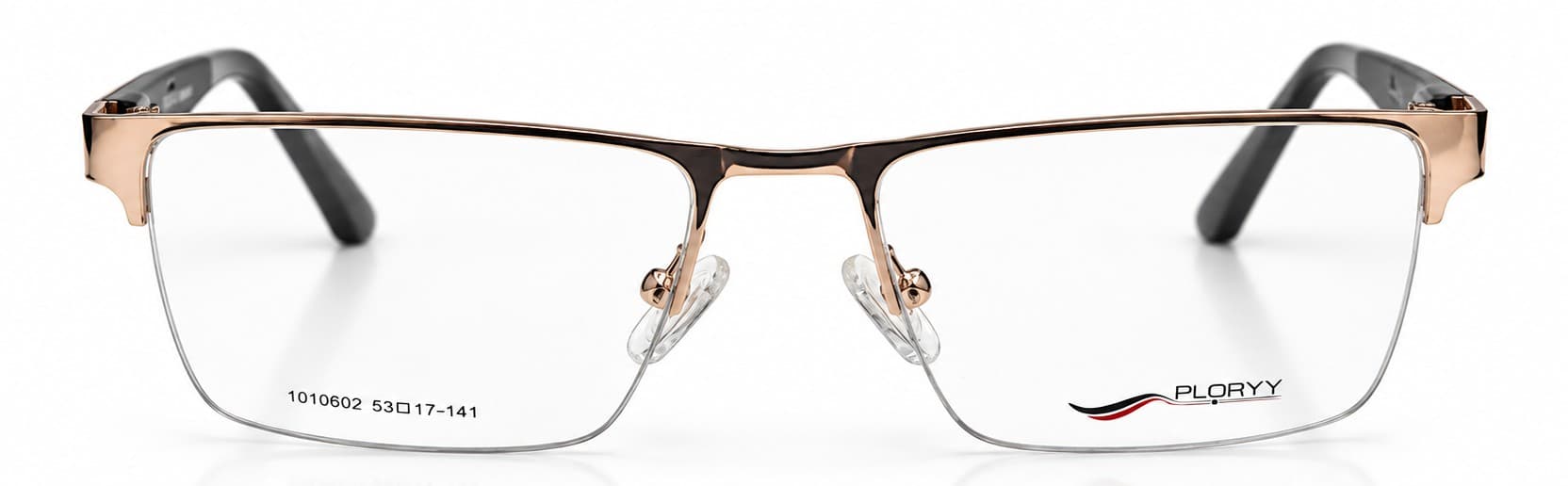 Plorry Supra — Gold & Black rectangle Metal eyeglasses