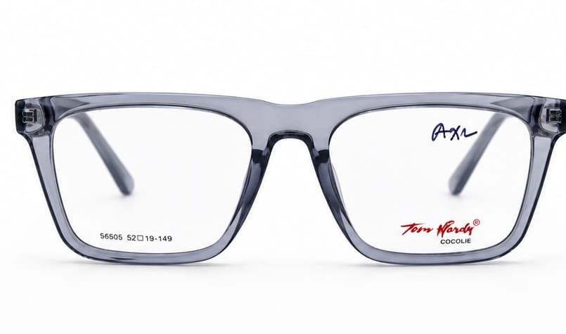 Tom Hardy — Transparent Grey rectangle eyeglasses