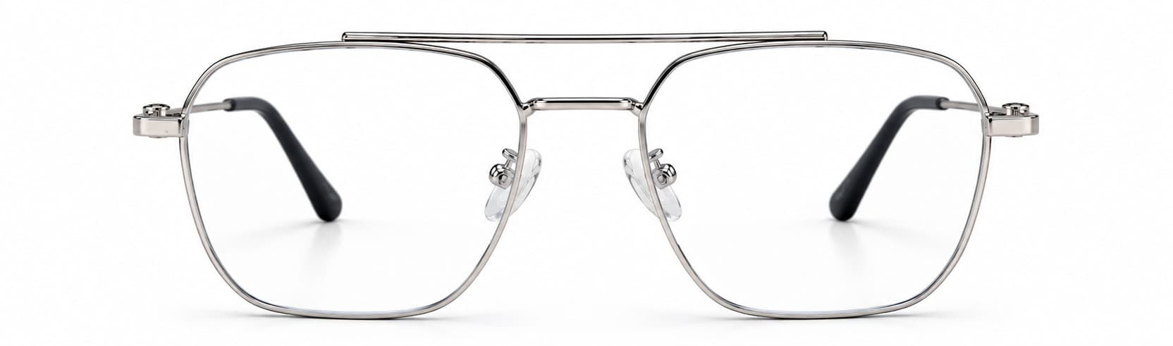 Ostrich — Silver geometric Metal eyeglasses