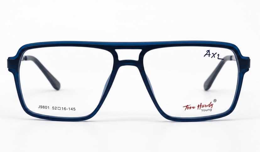 Tom Hardy Navy — Navy Blue rectangle eyeglasses